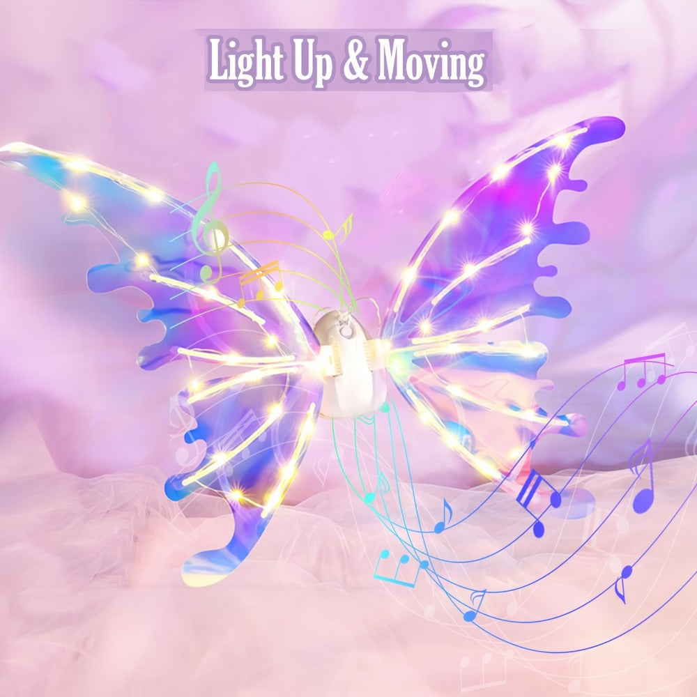 LED Fairy Wings, USB-Rechargeable Butterfly Costume Accessory in Mixed Colors