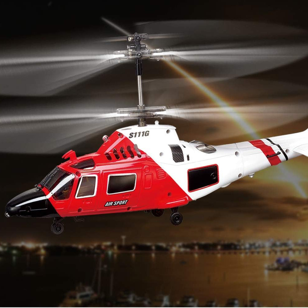 SYMA S111G Coast Guard RC Helicopter 3-Channel Gyro Stabilized Mini Indoor Helicopter LED Lights 5-6 Min Flight Time | Beginner-Friendly RC Aircraft for Kids Teens Adults | Birthday Gift
