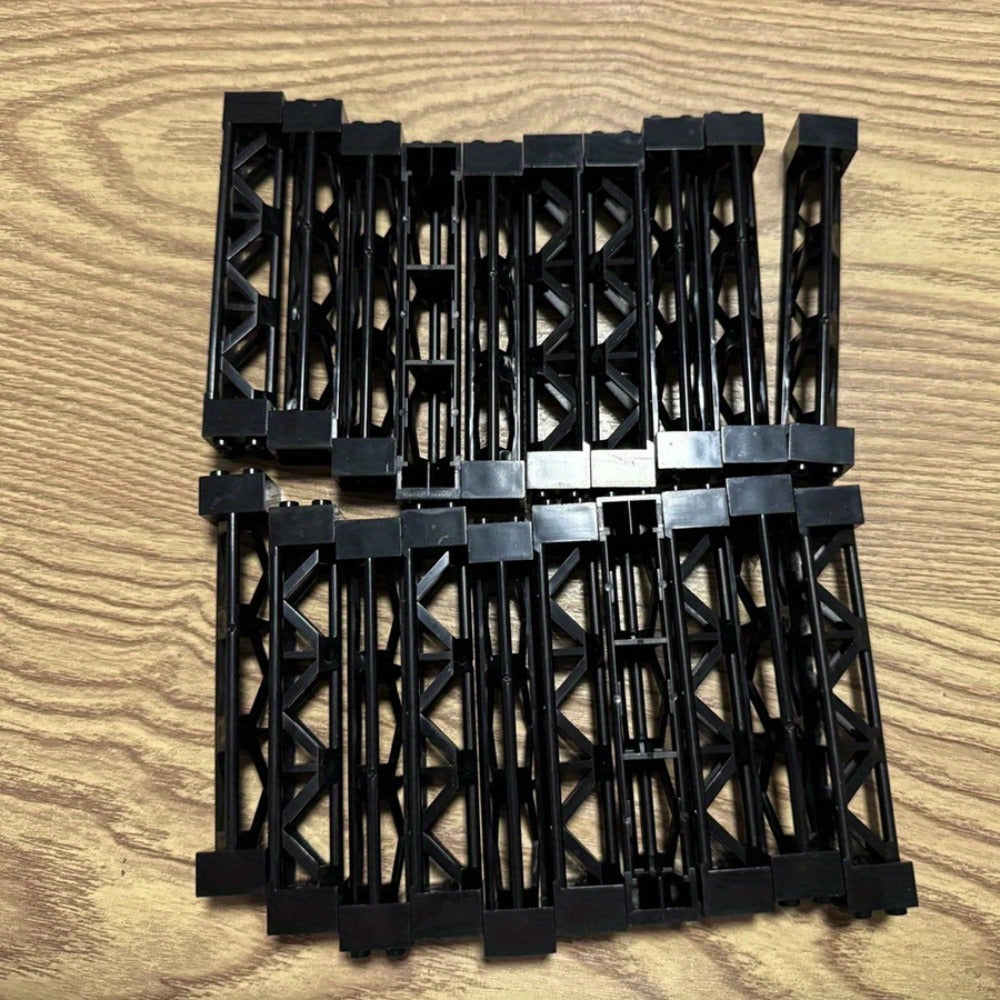 2x2x10 Pillar Support Bricks, 20pcs Black Column Rod Blocks for MOC Builds
