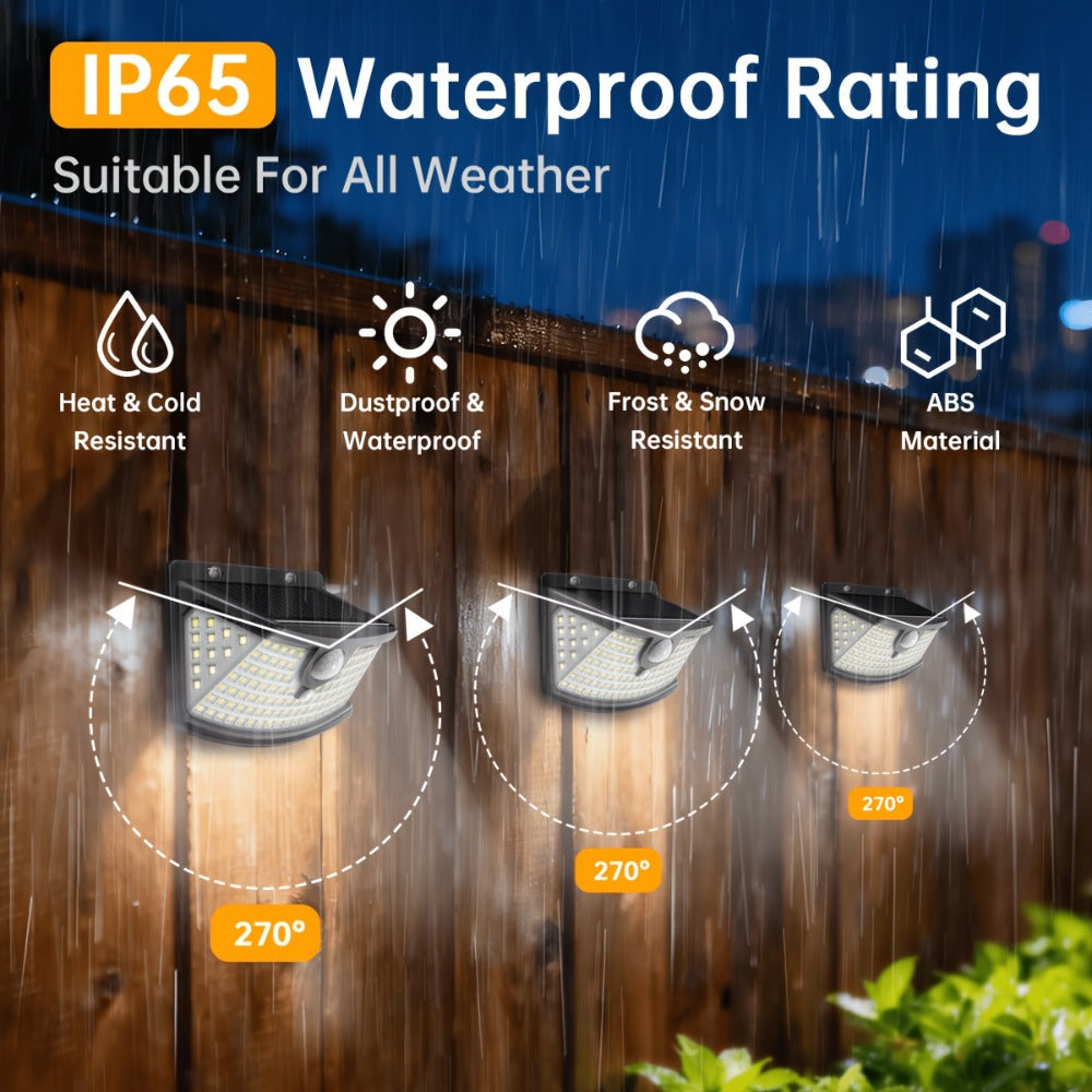Solar Step Lights Outdoor 120 LED Motion Sensor – 270° Wide Angle IP65 Waterproof Wall Light with 3 Modes | 18-Hour Solar Powered Stair Light for Pathway, Fence, Garage & Deck | 4/6/8 Pack