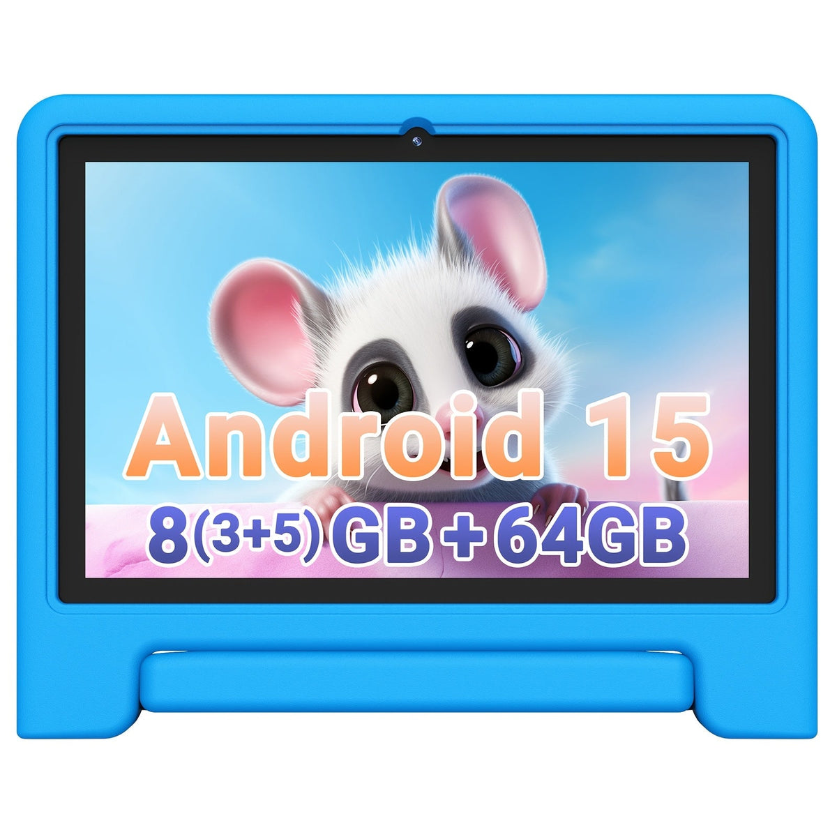 Apolosign Kids Tablet 10 Inch 64GB, Android 15 8-Core 8GB RAM WiFi 6, 1280x800 HD Display 5MP+2MP Camera, Parental Control Educational Shockproof Case, 2025 Model Children Tablet for Ages 3-12 – Black Navy Purple Blue Pink