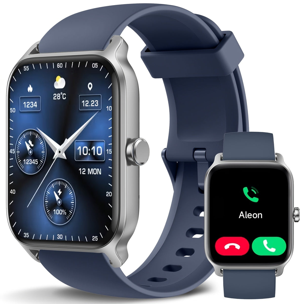 Smartwatch with Built-in Alexa FAWEIO 1.8" HD Touch Screen, Bluetooth Calling, 100+ Sport Modes, Fitness Tracker Heart Rate Sleep Monitor, Compatible with iPhone & Android – Smart Watch for Women Men 14 Colors