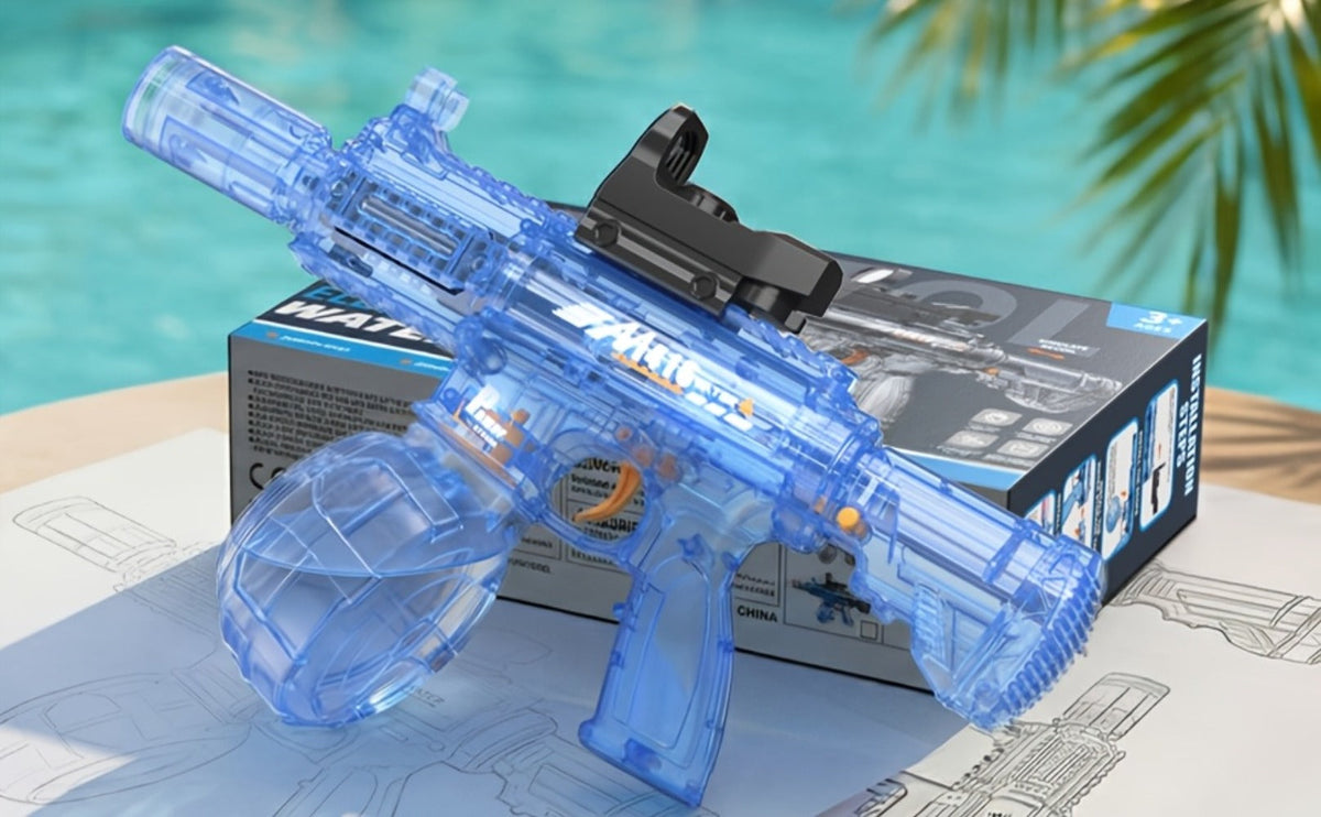 Electric Water Gun with Sound and Light Effects, Black or Blue Outdoor Toy