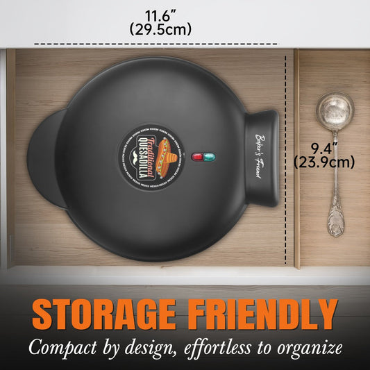 Electric Quesadilla Maker, 9.5-Inch or 12-Inch Black Pizza Maker Option
