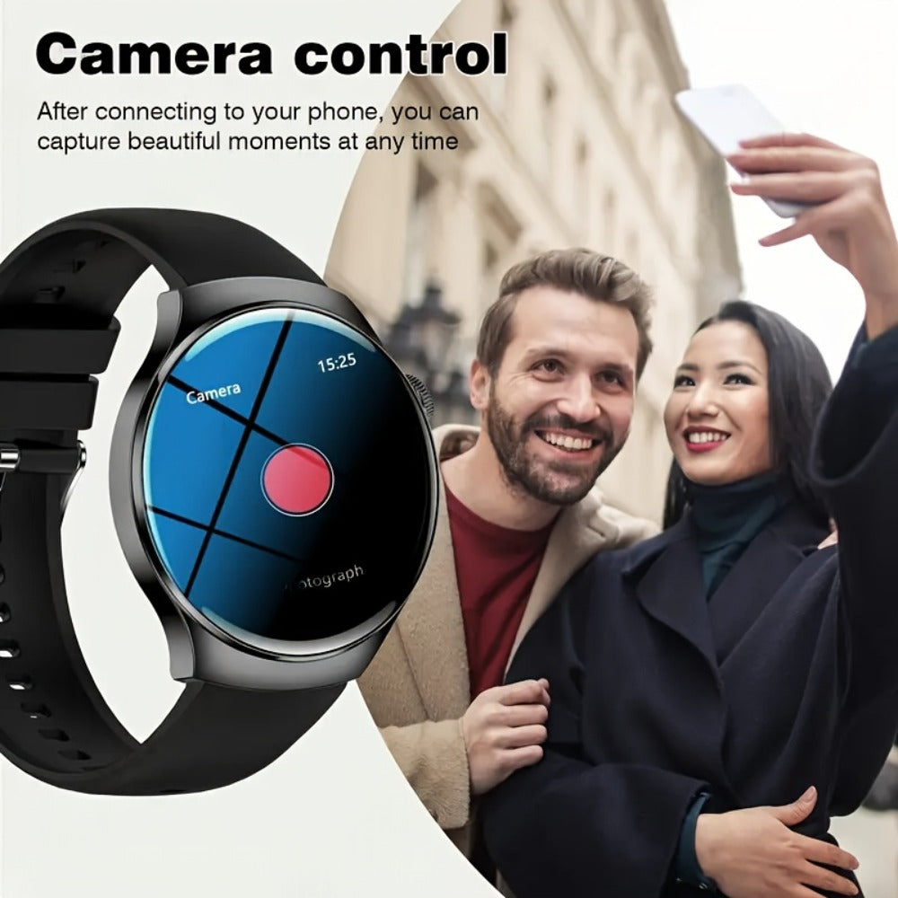 OLED Touchscreen Business Smartwatch Unisex – 2.01" Wireless Calling Message Reminders Music & Photo Control Step Calorie Tracker High Quality Smart Watch for Men Women Office Formal Casual