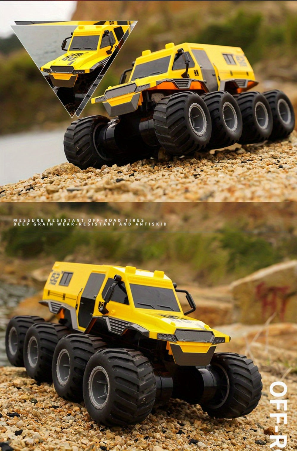 8-Wheel 4-Motor Amphibious RC Armored Truck for Land and Water