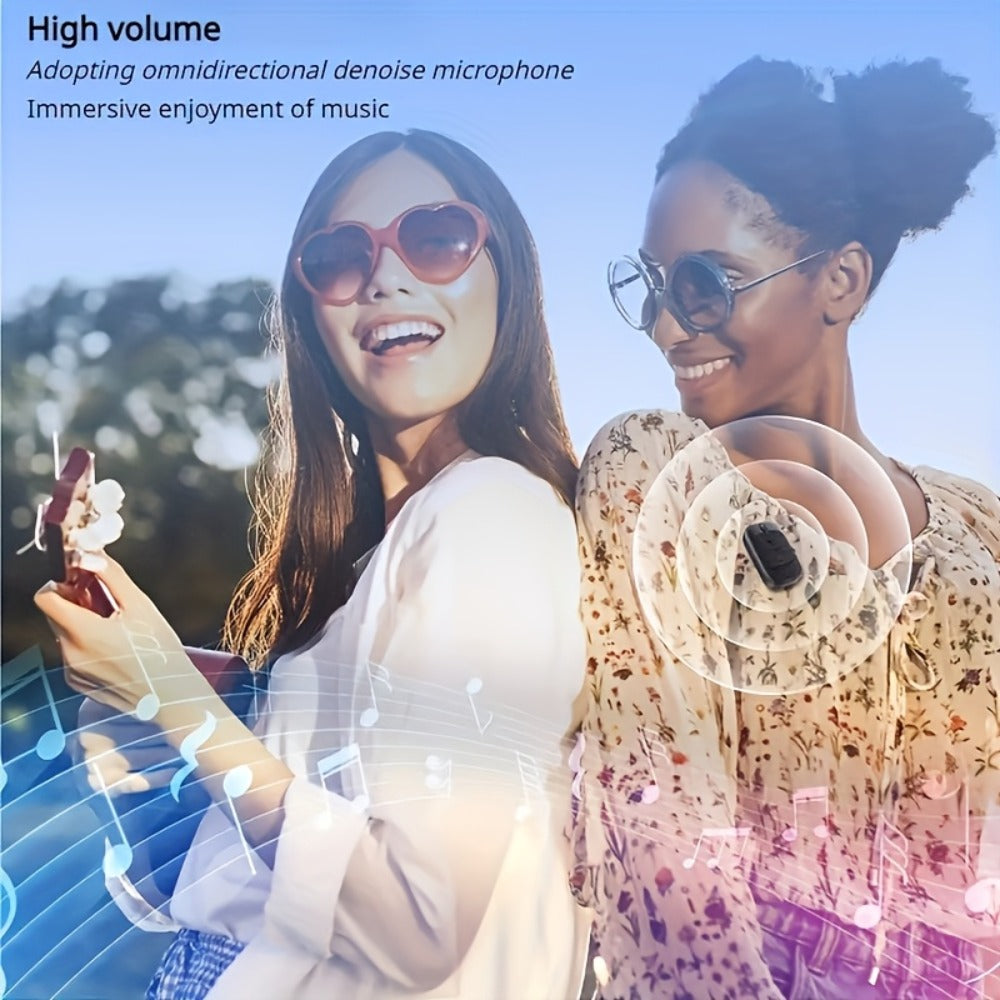 Wearable Bluetooth Speaker with Magnetic Clip, IPX5 Waterproof Mini Wireless Speaker with Mic, 18-Hour Battery, Dustproof Portable Speaker for Workouts, Travel, Hiking, Live Music & Hands-Free Calls