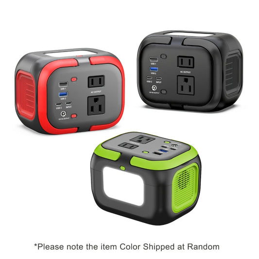 97.68Wh Portable Power Station 120W AC Outlet Power Bank with USB-A USB-C DC Outputs Battery Backup for Camping RV Emergency Home Use Travel – Solar Panel Compatible Portable Charger
