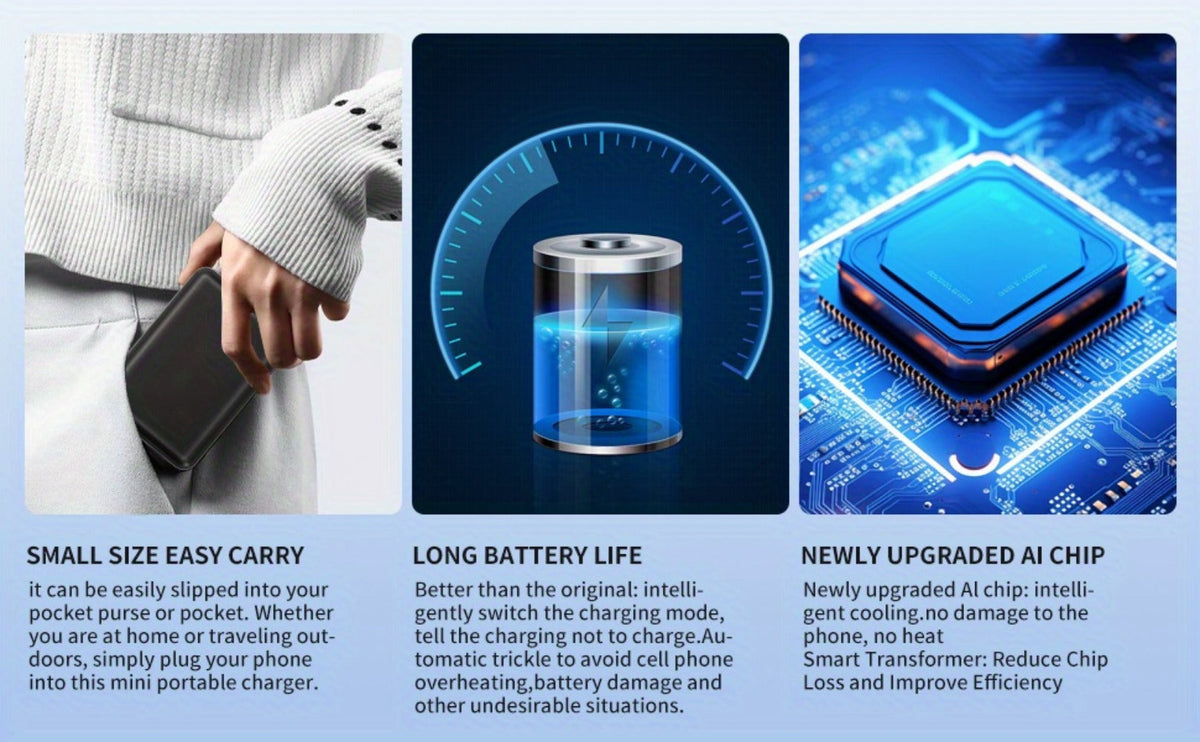 Magnetic Wireless Power Bank 5000mAh Dual Mode – 5W Wireless & 10W Wired Output, USB-C In/Out, Portable Mini Charger for iPhone 17 16 15 14 Android Samsung, Slim Pocket Travel Battery Pack