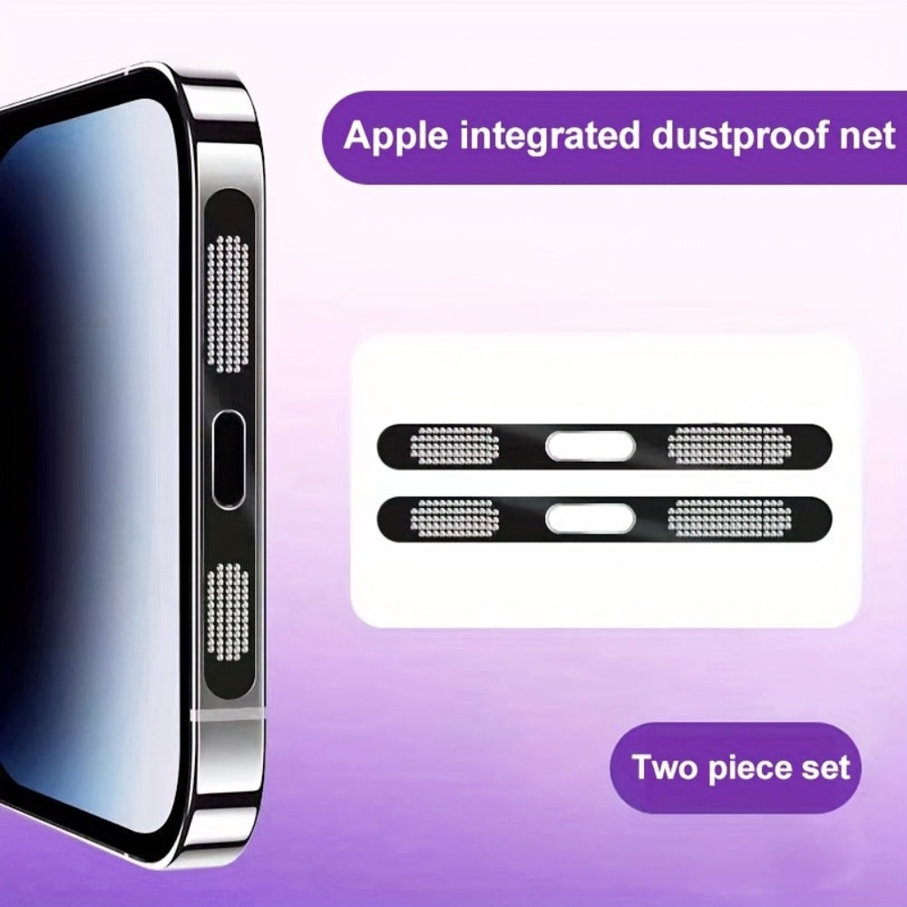 Metal Speaker Dust Mesh for iPhone 2-Pack – Anti-Dust Cover Sticker, Dustproof Mesh Net for Speaker & Earpiece, Multiple Colors, Compatible with iPhone 16 / 15 / 14 / 13 / 12 / 11 Series