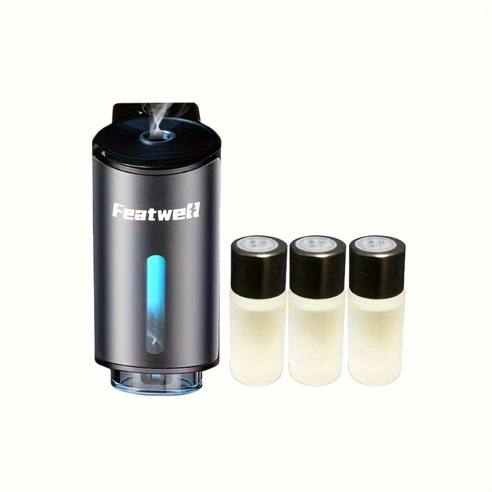 Car Essential Oil Diffuser & Humidifier – 3-Level Adjustable Mist, Quiet Ultrasonic Aromatherapy, Cup Holder Fit, Portable for All Car Models | Daily Commute Road Trip Driver Gift | Red Grey
