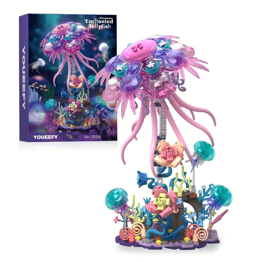 526-Piece Jellyfish Building Block Display Model for Desk or Shelf