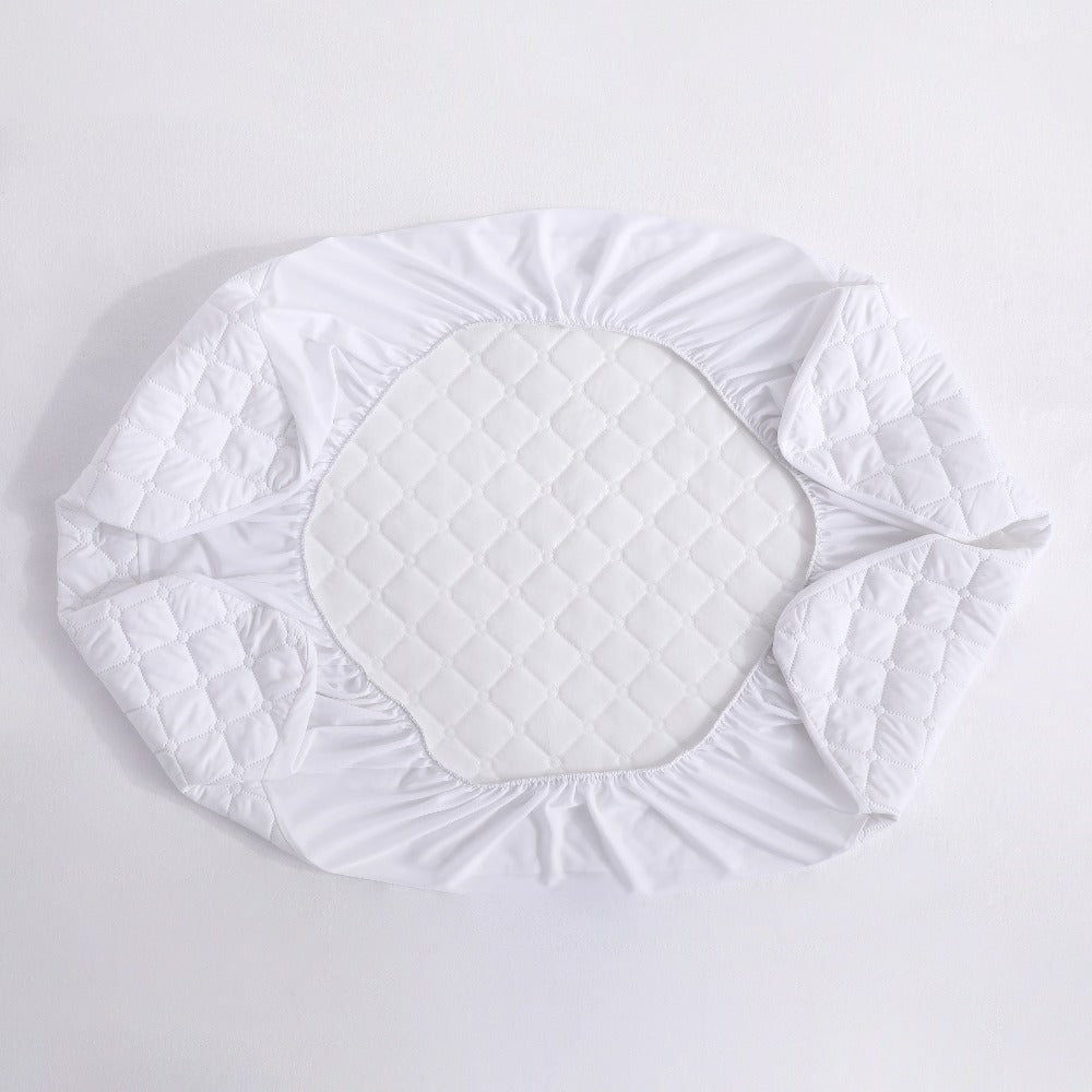 Mini Crib Mattress Protector Fitted Sheet 2 Pack – Quilted Breathable No Noise Baby Mattress Cover | 100% Polyester Protective Play Mat for Standard & Mini Crib | Coffee, Black & Yellow