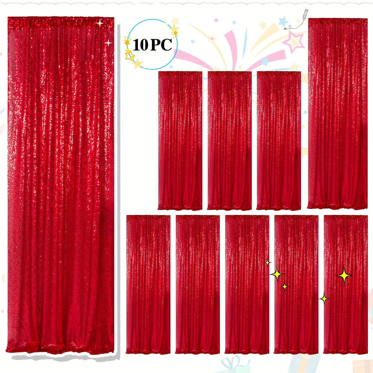 Sequin Backdrop Curtains 2FTx8FT Glitter Photography Background Panels for Party Wedding Birthday Stage Decoration Gold Yellow Shimmer Curtain Set 4 6 10 Panels Available