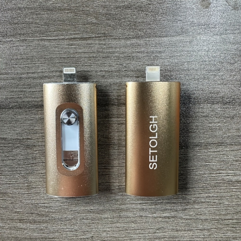 4-in-1 USB 3.0 Flash Drive 128GB 256GB for iPhone, Android, USB-C & PC – Ultra-Fast Data Transfer Thumb Drive Photo Stick Memory Stick with Lightning, Type-C, USB-A & Micro USB Ports