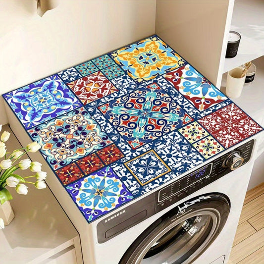 Washing Machine Cover with Vintage Mosaic Pattern, 23.62 x 19.69 Inches