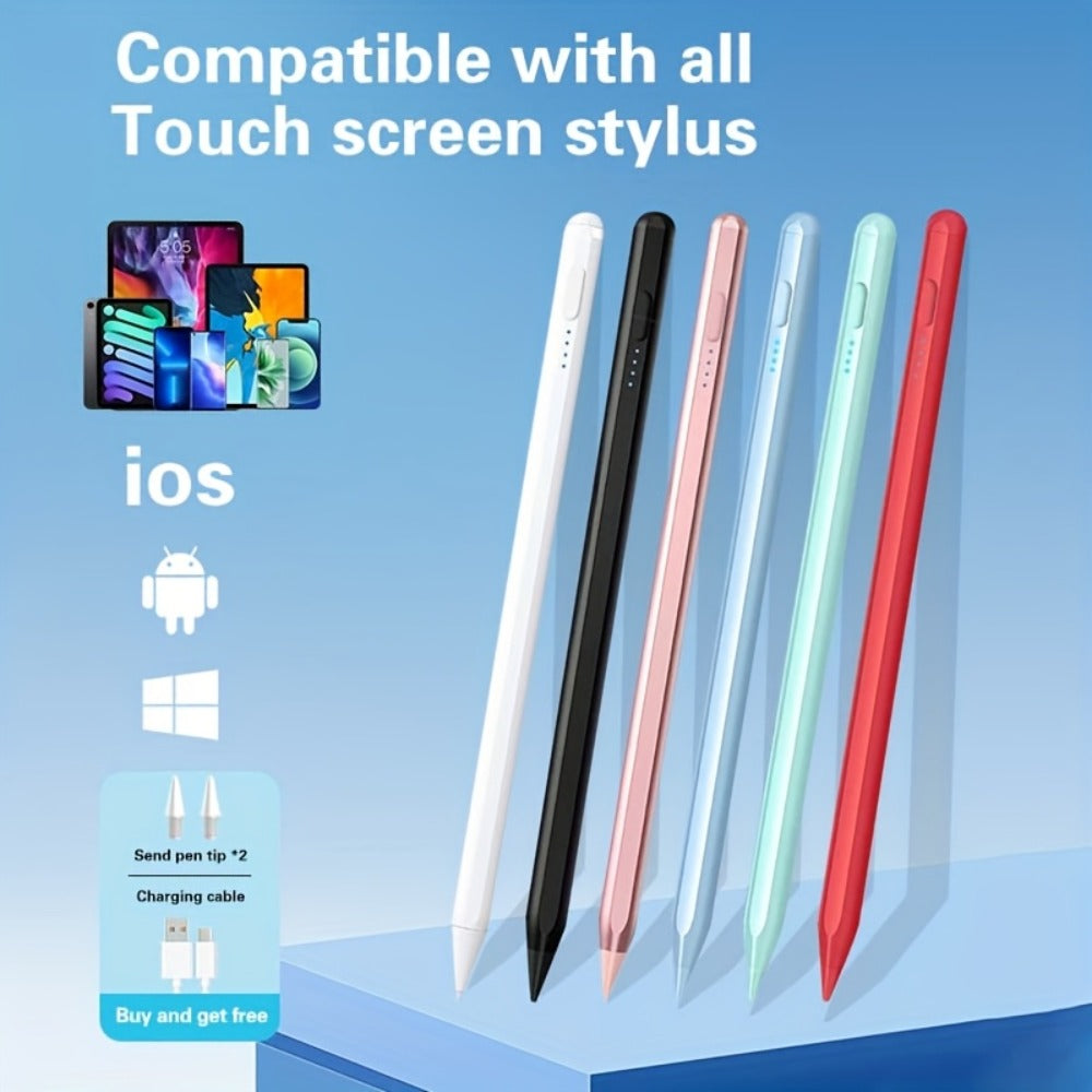 Stylus Pen for iPad & Android Tablets – Palm Rejection, Tilt Sensor, USB-C Charging, Compatible with iPad 6/7/8/9/10, Pro 11"/12.9"/M4, Air 3/4/5/6, Mini 5/6, All Android Tablets (Multi-Color)