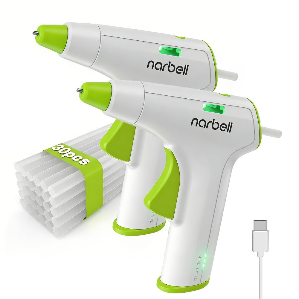 Cordless Hot Glue Gun Fast Heating USB Rechargeable 2000mAh – 12-Second Heat-Up, Anti-Drip Nozzle, Auto Shut-Off, Mini Glue Sticks Included, Portable Wireless Glue Gun for DIY Crafts, Home Repair, Floral & Plush Toy Projects