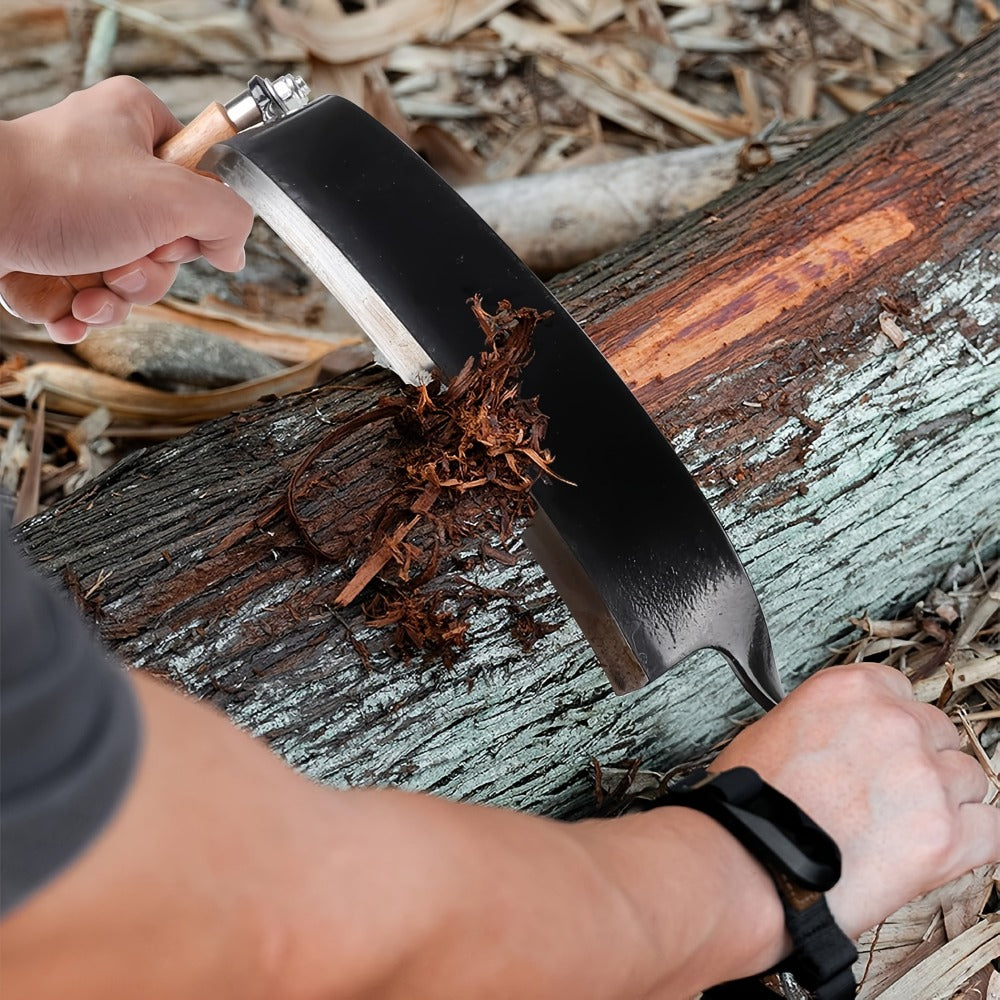Draw Knife Woodworking Tool Curved, 5" 8" 10" Drawknife Debarking Shave Tool with Ergonomic Handle, Wood Bark Stripper for Timber Framing, Wood Turning, Carving & Log Peeling