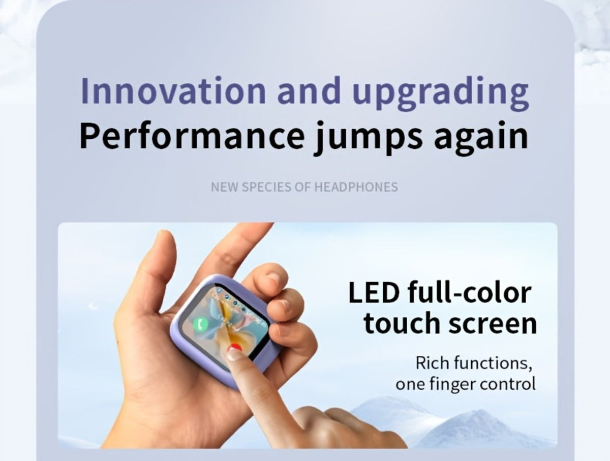 LED Touchscreen Wireless Earbuds Bluetooth 5.4, ANC/ENC Noise Cancelling, 48H Playtime, Touch Screen Control, LED Display Charging Case, True Wireless Earphones for Work Sport Travel