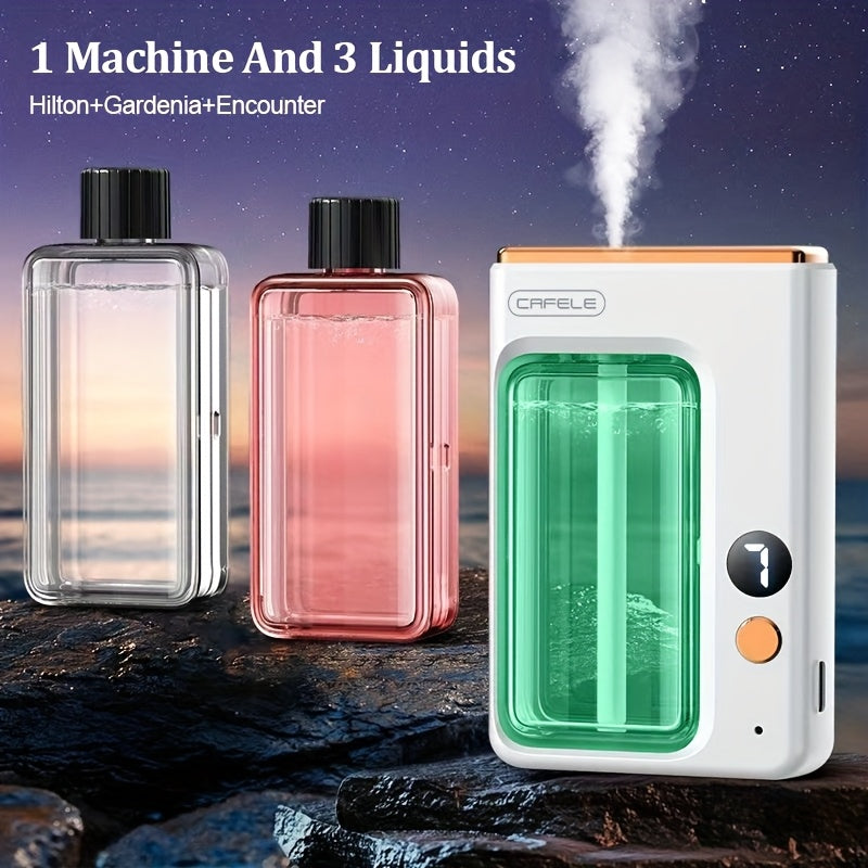 Essential Oil Diffuser for Home Bedroom – Large Capacity Ultrasonic Aroma Humidifier, 7-Level Mist, USB, Auto Shut-Off | Encounter Gardenia Hilton Shangri-La Ocean Scents | 1 or 3 Bottle Bundle