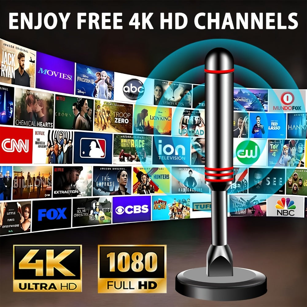 Amplified TV Antenna 150 Mile Range Indoor Outdoor – 8K 4K 1080P HD Digital Antenna, Free Local Channels ABC CBS NBC FOX PBS, 10FT Coaxial Cable, Plug-and-Play, No Monthly Fee