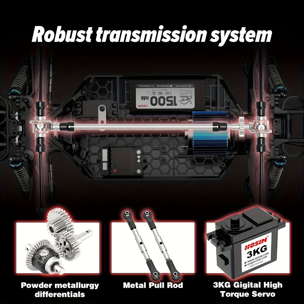 1:18 Alloy RC Monster Truck, 33 km/h with LED Lights and 2.4 GHz Control