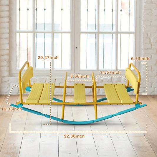 Kids Metal Seesaw and Rocker, 2-in-1 for Indoor and Outdoor Play