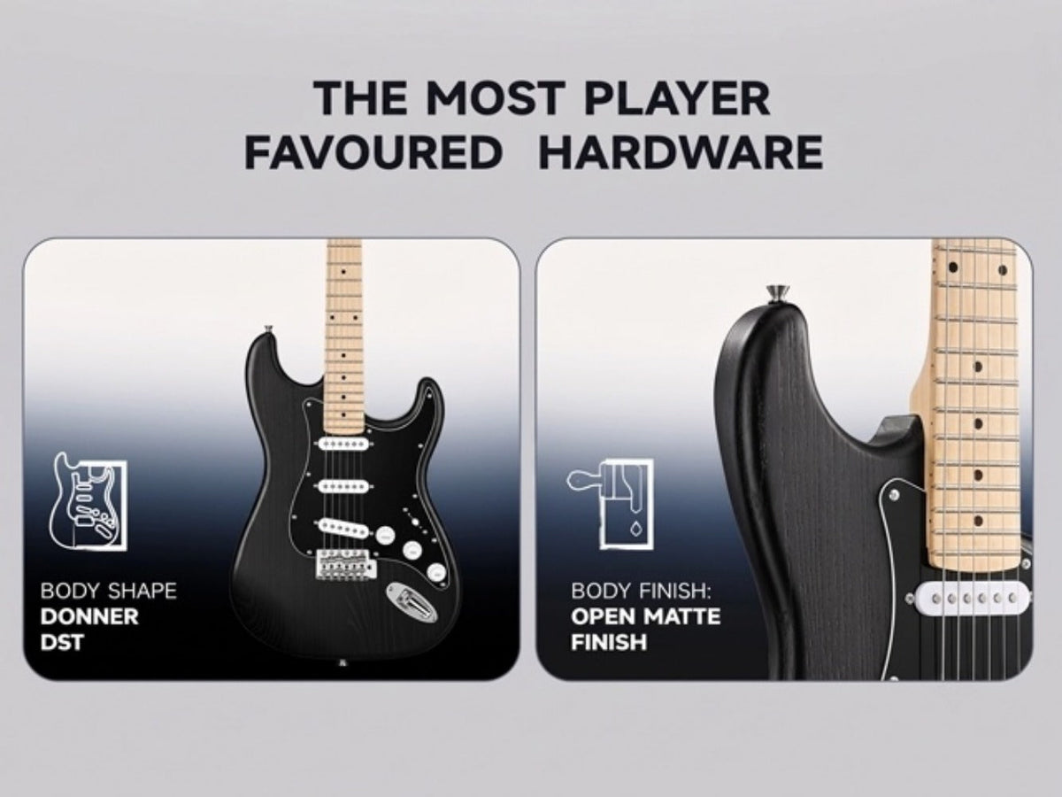 DST-80 Full Size Electric Guitar Kit with SSS Pickups and Amplifier detail image - detail view 17