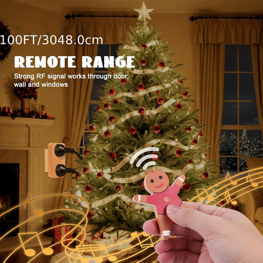 Christmas Tree Remote Control Outlet with Built-in Music, 100-Foot Wireless Range
