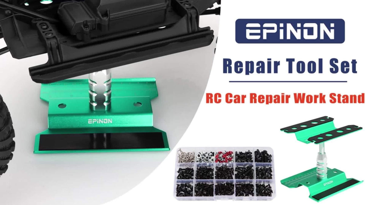EPINON RC Car Maintenance Stand Tool Kit, 360° Rotating Work Stand with 520 Pc Screw Set