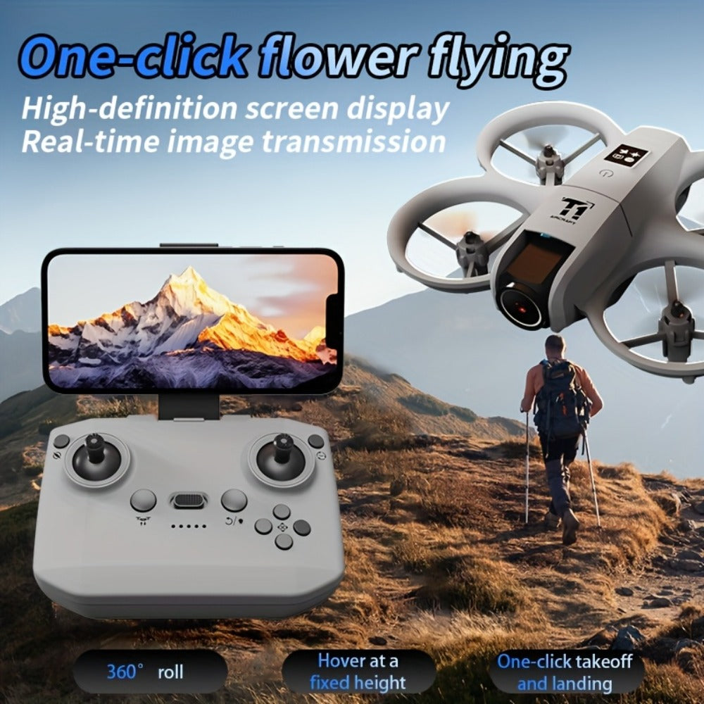 180° Rotating Dual Camera Drone Optical Flow Positioning Gyroscope Stabilization 360° Roll One-Button Takeoff Landing Calibration | Beginner Adult RC Quadcopter Gift for Kids Boys Girls