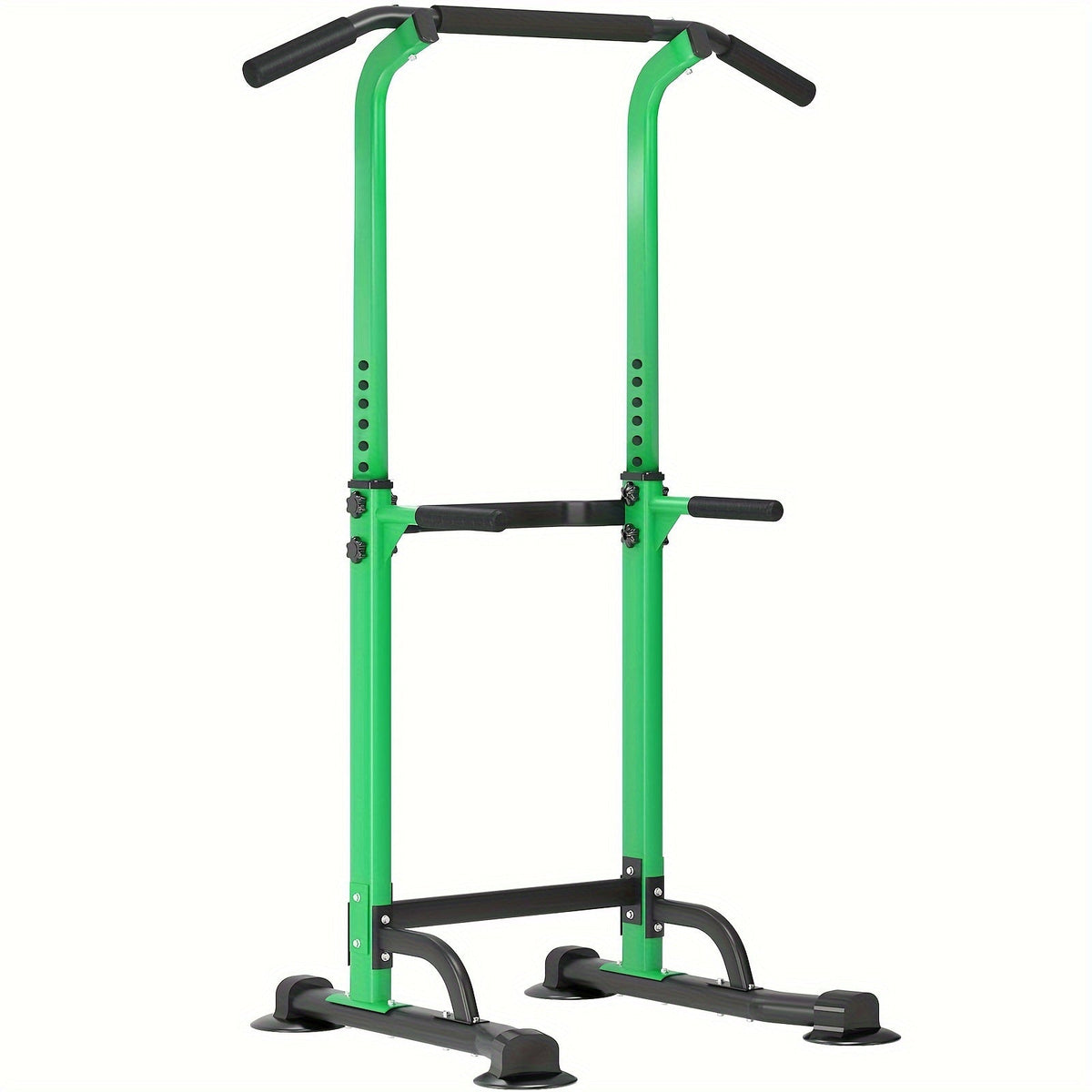 Power Tower Dip Station & Pull-Up Bar – Adjustable Height 65–83", 330 LB Capacity, H-Base Steel Frame for Pull-Ups, Chin-Ups, Dips & Knee Raises | Home Gym Strength Training Equipment