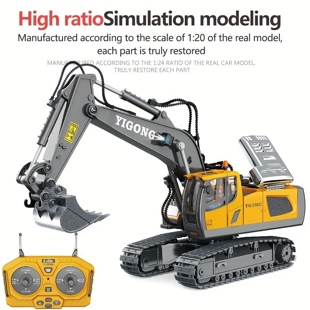 RC Construction Vehicle Toy with Excavator, Dump Truck and Loader Options