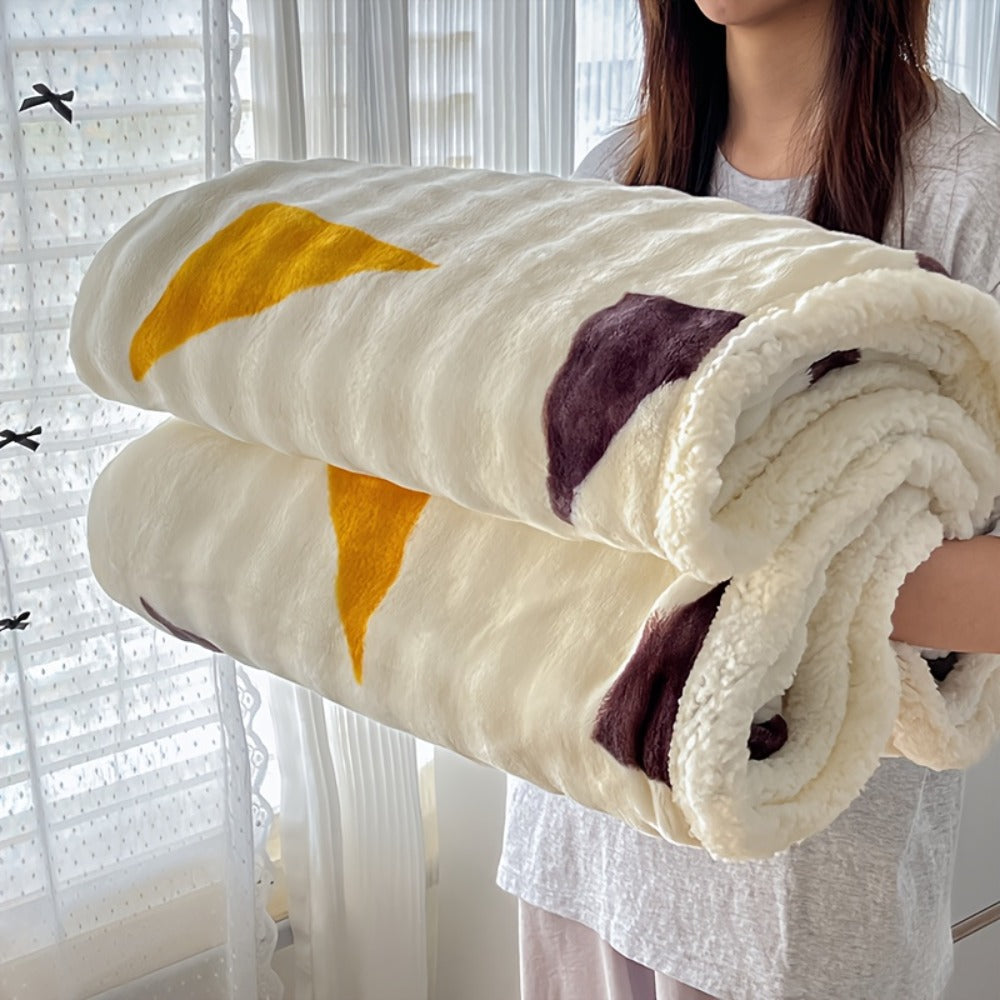 400-450gsm Heavyweight Flannel Blanket – Thick Warm Woven Throw for Bed, Sofa & Bedroom, Machine Washable, 16 Patterns, 4 Sizes