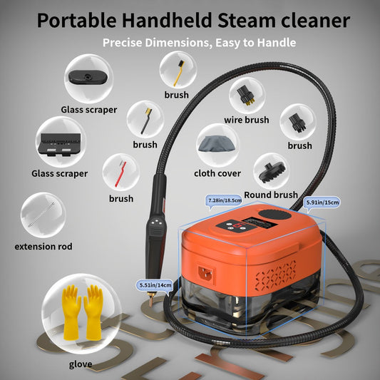 Handheld Steam Cleaner with 9-Level Adjustment, LCD Display and 1200 mL Tank