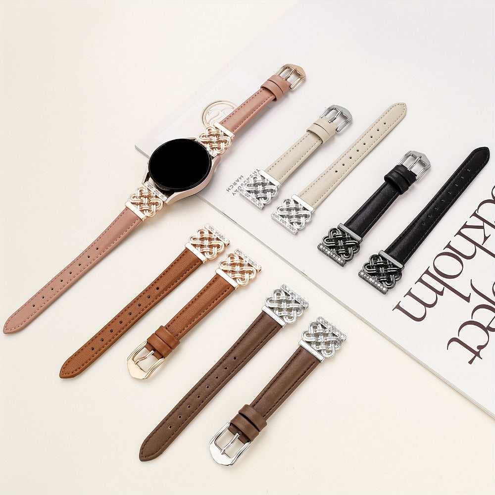 Samsung Galaxy Watch Band Women 20mm Ultra Thin Interlocking Buckle White Slim Strap, Fits Galaxy Watch 7 6 5 4 44mm 40mm, 6 Classic 47mm 43mm, 5 Pro, 4 Classic, Watch 3 41mm, Active 2 – Ladies Replacement Wristband