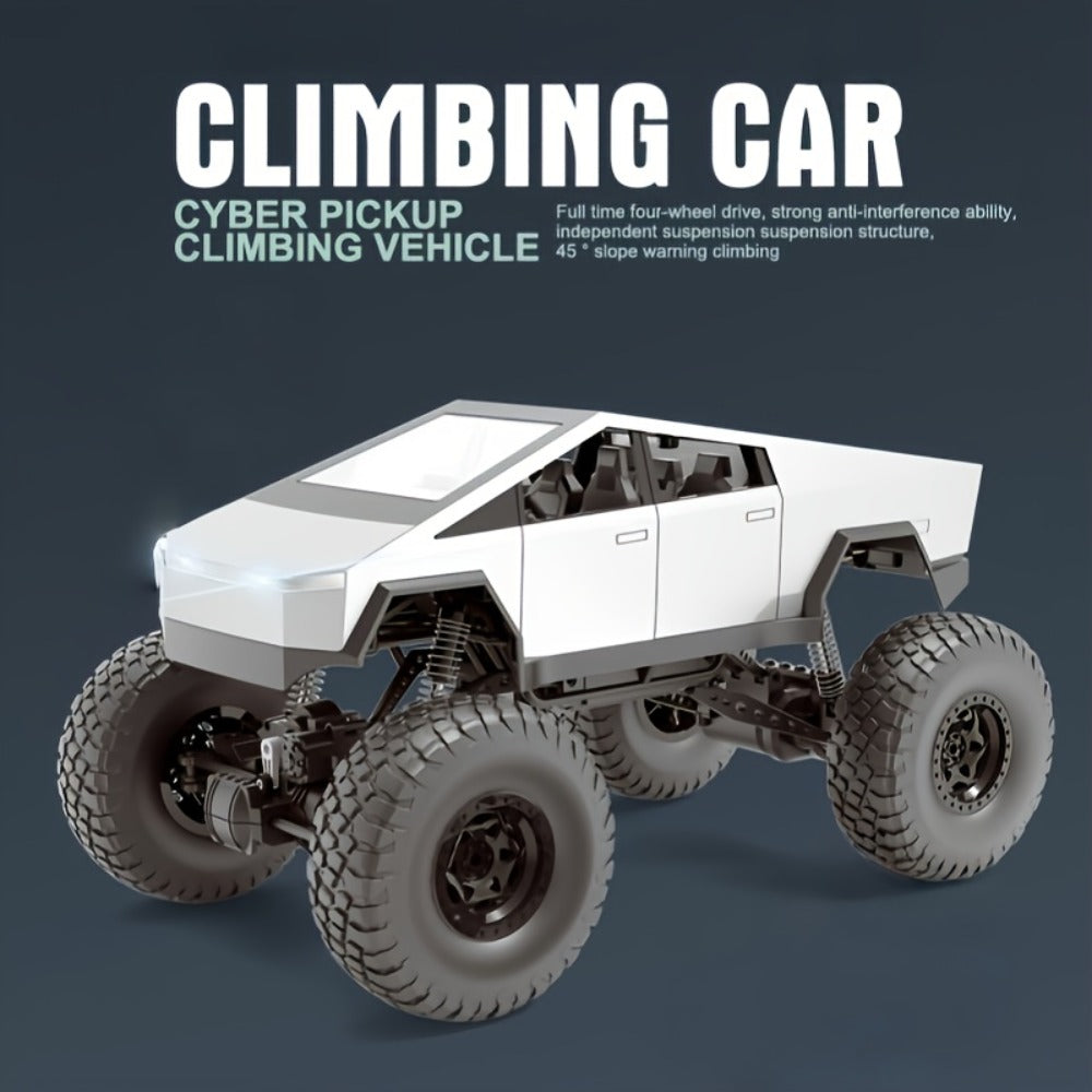 1:16 RC Monster Truck, 4WD Off-Road Pickup with LED Lights and 45° Climbing