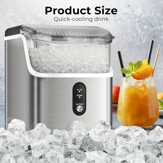 Countertop Ice Maker, Nugget or Bullet Models with Self-Cleaning, Basket and Scoop
