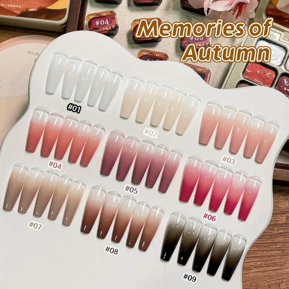 Gel Nail Polish Set 9 Colors Gradient Effect MORDDA High Saturation Glossy Long Lasting Soak Off UV LED Nail Art DIY Salon Quality Manicure Kit Women