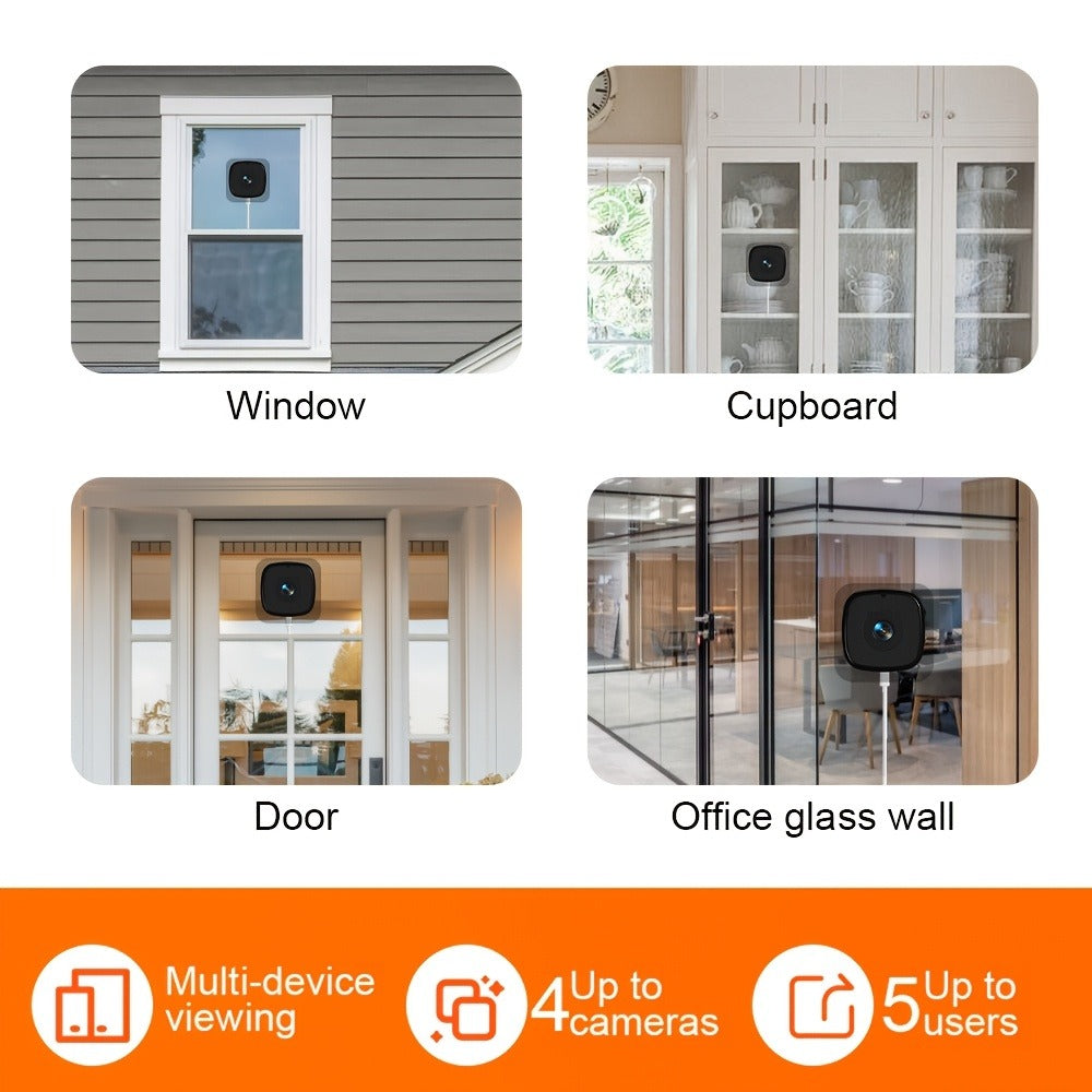 3MP FHD Window Security Camera with AI Motion Detection & Full-Color Night Vision – Dual Band 2.4G/5GHz WiFi, Wide Angle, App Control, 1/2/4 Pack for Home Office Surveillance