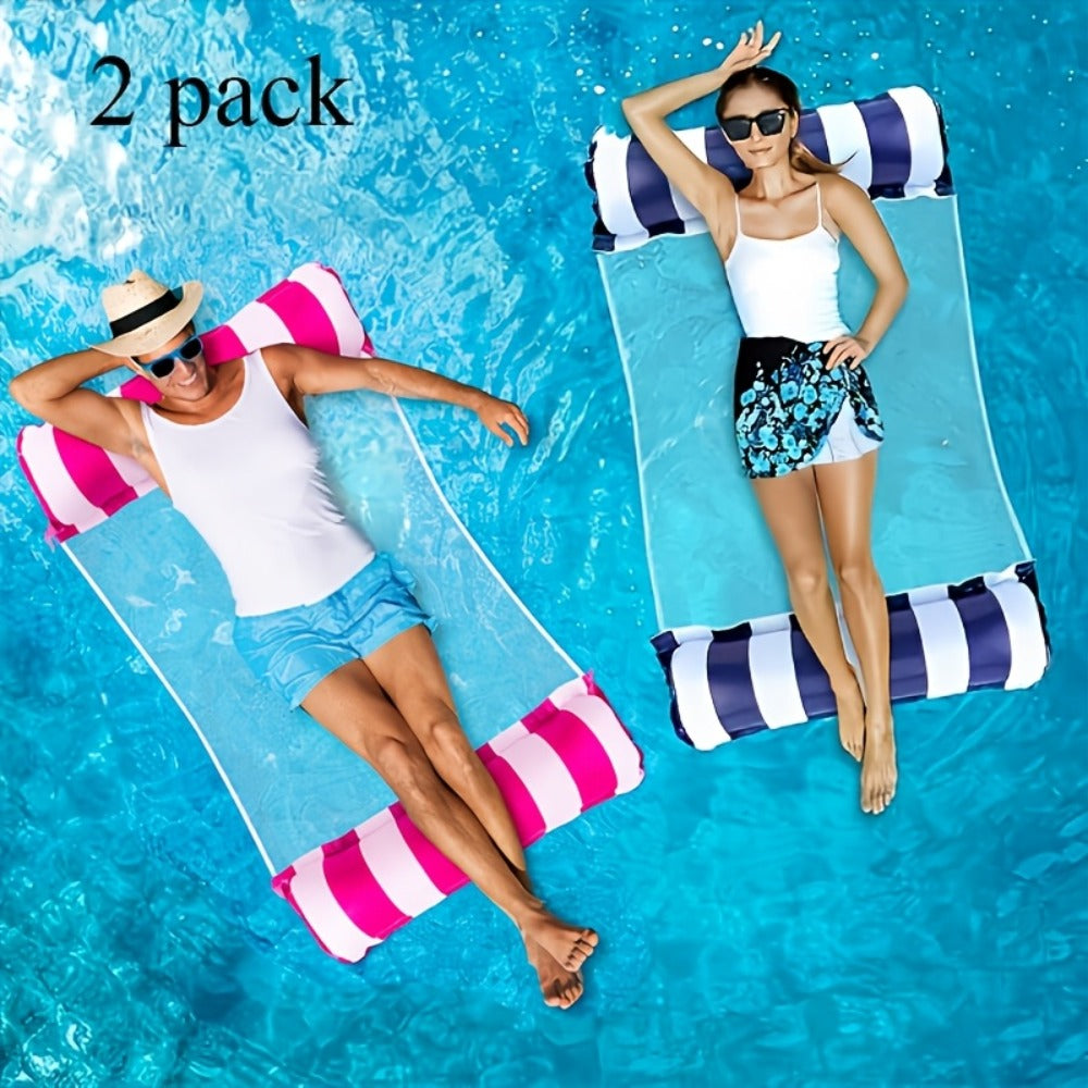 Inflatable Swimming Ring Pool Float for Adults 2/4/6 Pack – Classic Striped Swim Tube, Heavy Duty Leak-Resistant PVC, Pool Lake Beach Summer Water Party Float Set Gift
