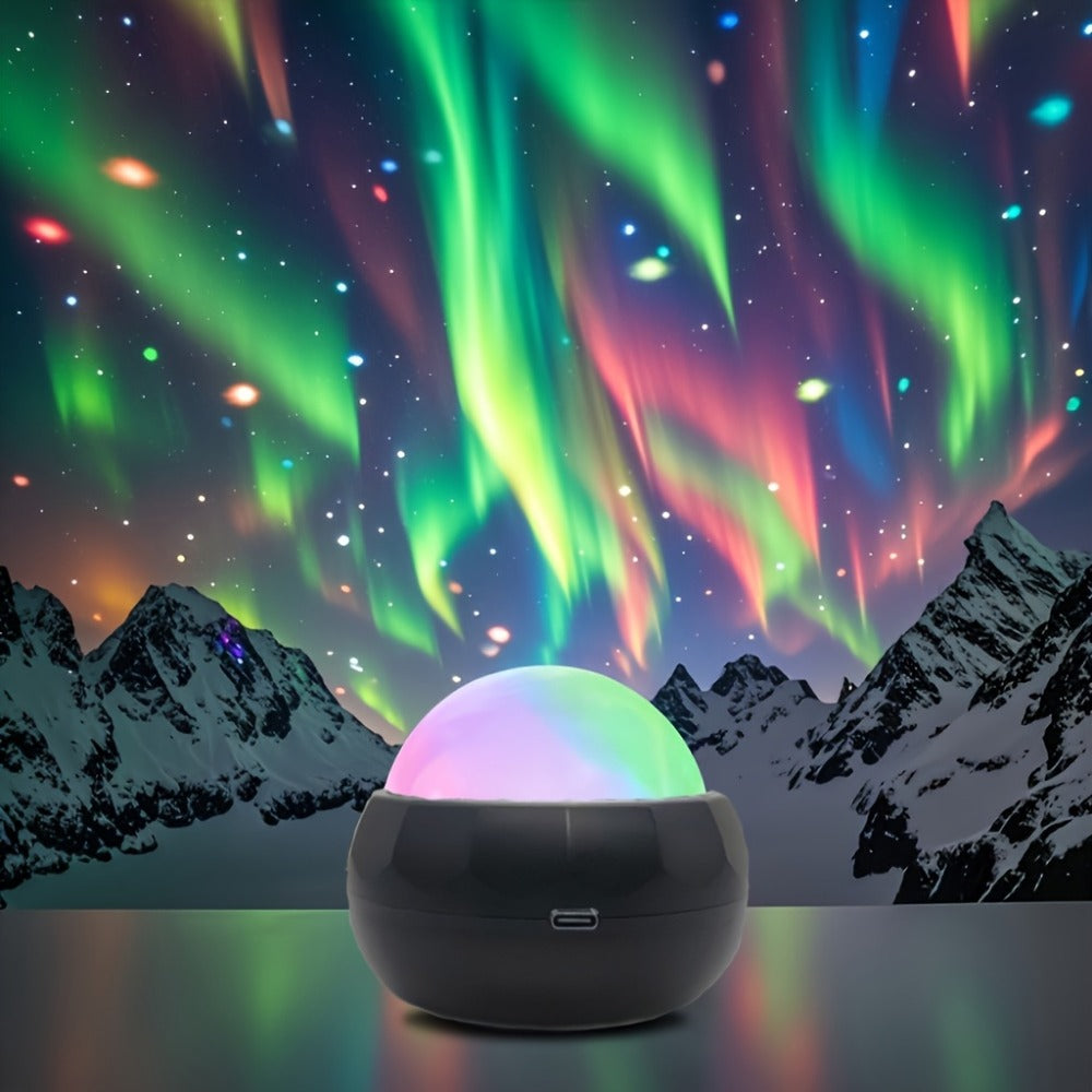 Aurora Magic Ball Light USB Plug-In with Remote – Color Rotating Aurora Borealis Effect Night Light for Bedroom, Living Room & Party Atmosphere Decor