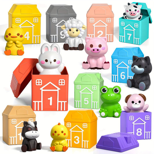 Farm Animal Figure Set, 20 Colorful Barnyard Toys for Ages 3+