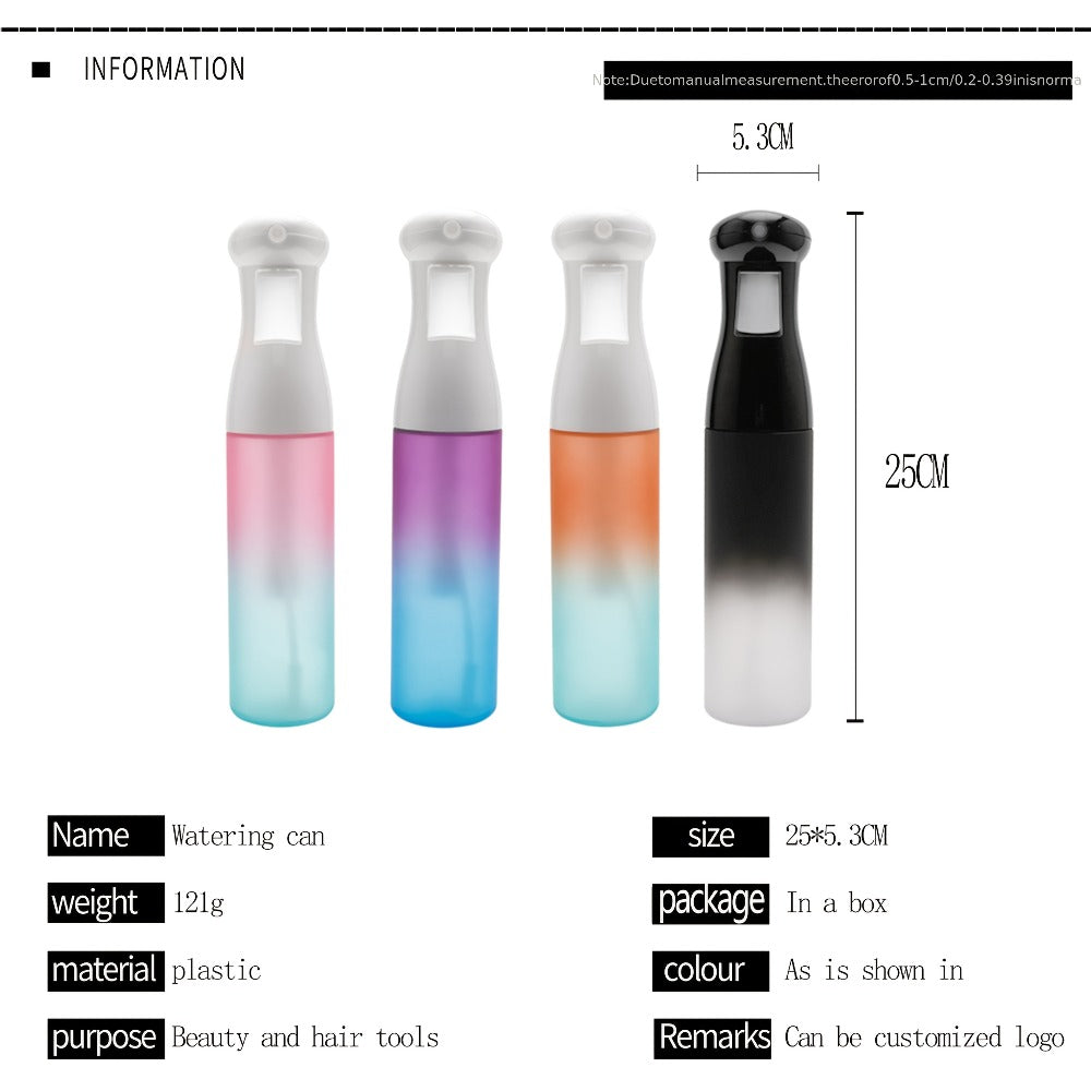 Fine Mist Spray Bottle 300ml Frosted Anti-Slip BPA Free Barber Hair Spray Water Bottle for Curly Hair Styling Salon Skincare Plant Misting Gardening Gradient Color Professional Spray Bottle