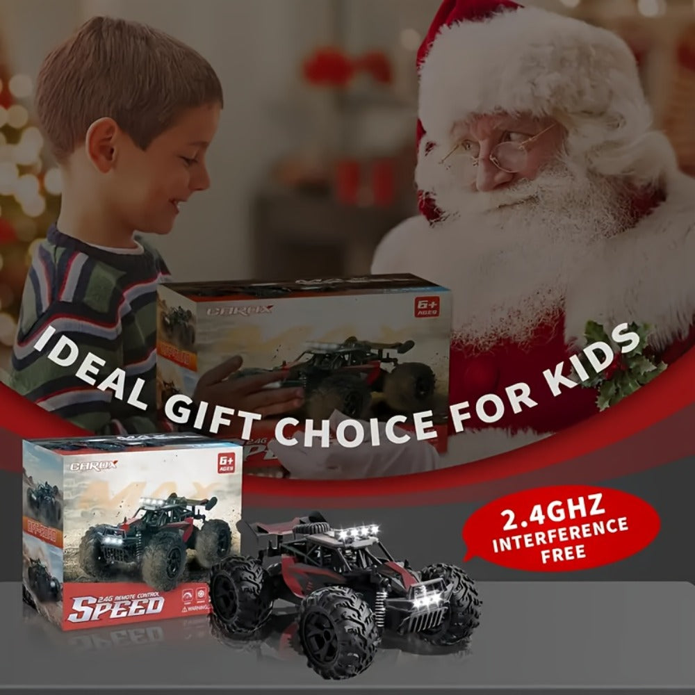 High-Speed RC Buggy 40km/h Alloy Body – 2.4G Remote Control Off-Road Vehicle for Boys Ages 6+, Super Powerful All-Terrain Outdoor Racing Truck, Birthday Halloween Christmas Gift Red Yellow