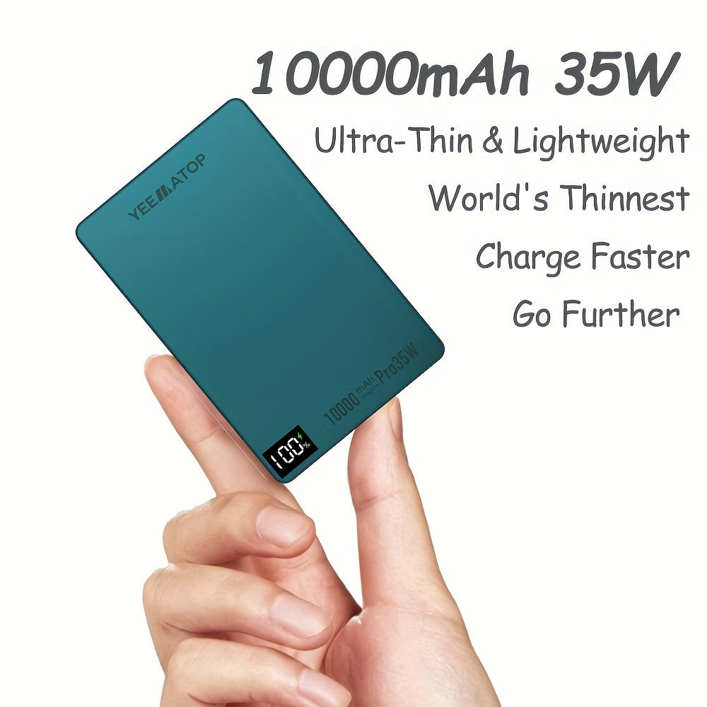 35W USB-C PD Magnetic Power Bank 10000mAh MagSafe Compatible, 30W QC 3.0 Wireless Fast Charging Portable Charger with PPS Support for iPhone 17 16 15 14 13 12 Android Samsung Galaxy