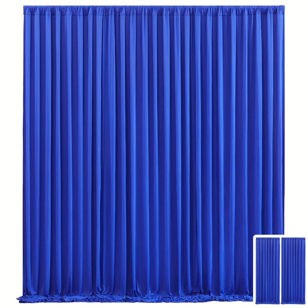 10x10Ft Polyester Photography Backdrop 2-Pack – Photo Booth Background Curtain for Party, Birthday, Wedding, Holiday, Stage & Exhibition Decoration, Wrinkle-Free, Machine Washable, Easy Pole Install
