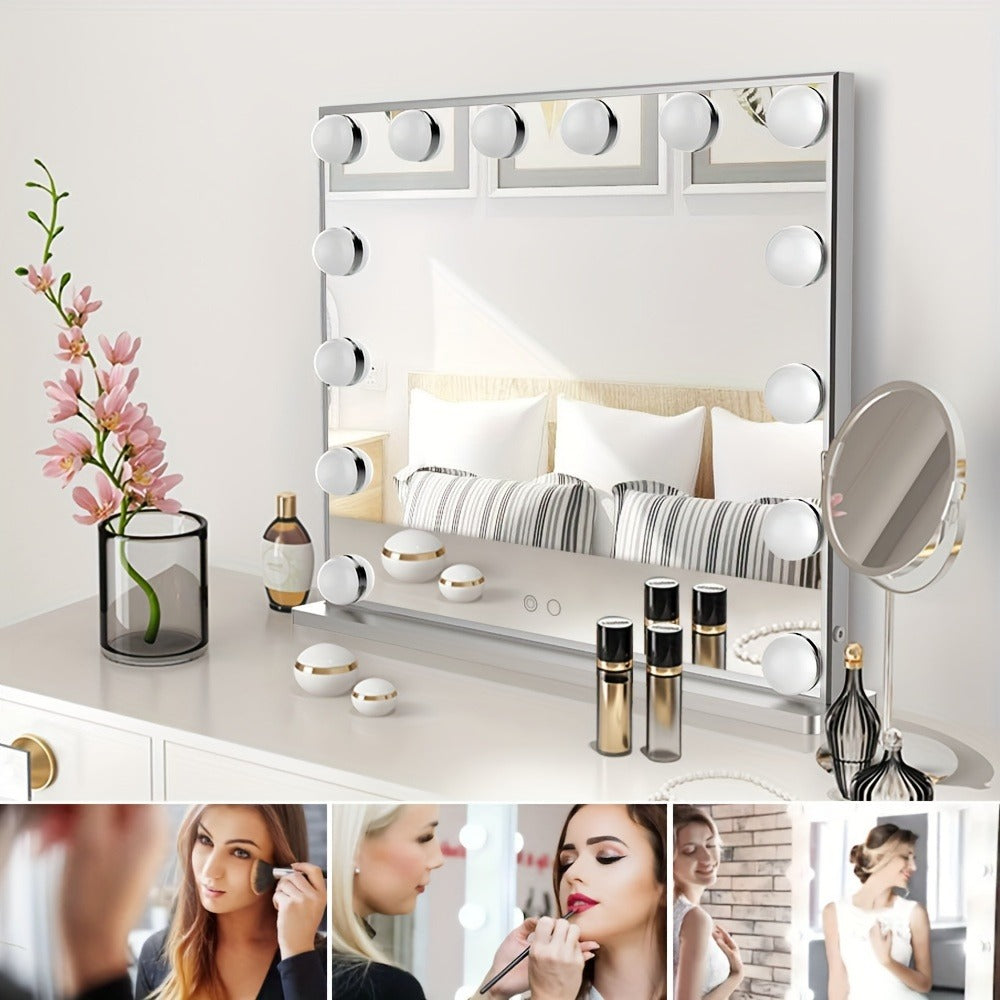 LED Vanity Mirror Light for Makeup – USB Powered 8-Bulb Mirror Lamp with 3 Color Temperatures, Adjustable Brightness & Spacing, Removable Design, Gift for Women Wife