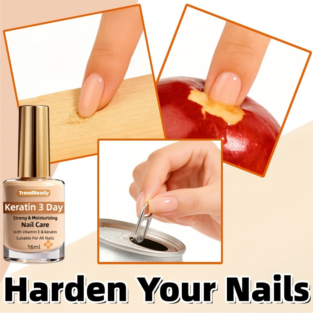 Nail Strengthener 4-in-1 Keratin Protein Hardener for Weak Splitting & Breaking Nails – Fast Dry Alcohol-Free Nail Care Oil Instant & 3-Day Repair Manicure Treatment 2pcs & 4pcs